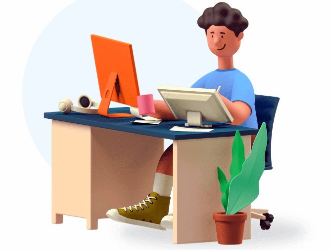 Beginner writing Python code on laptop