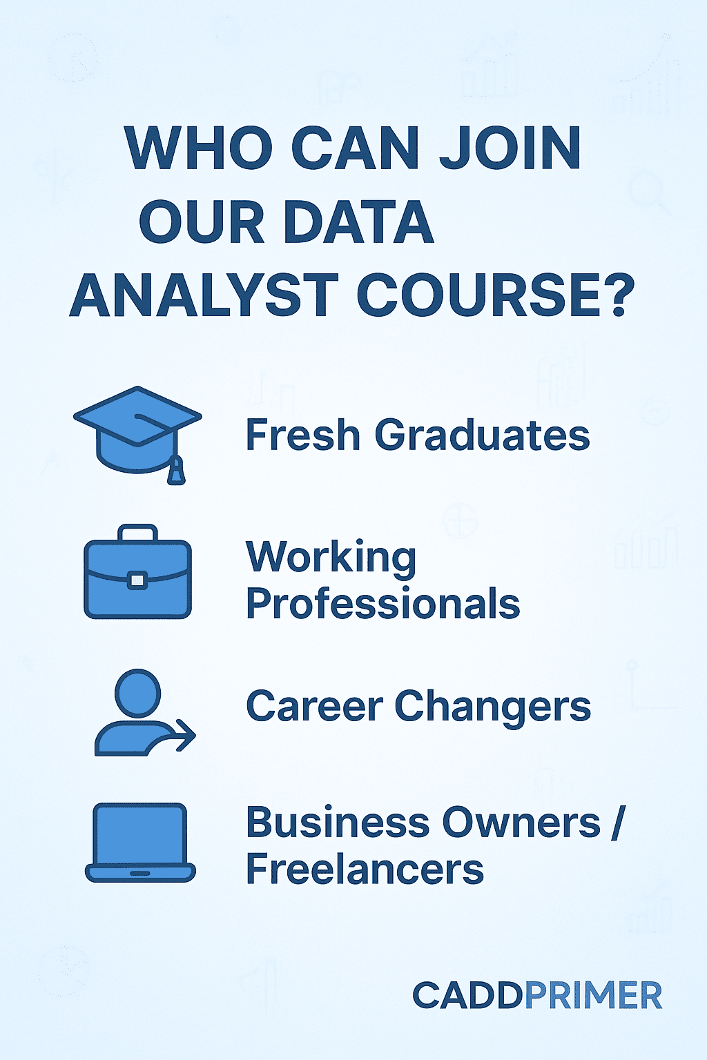 Kickstart your data career with CaddPrimer! Data Analyst course in Mohali