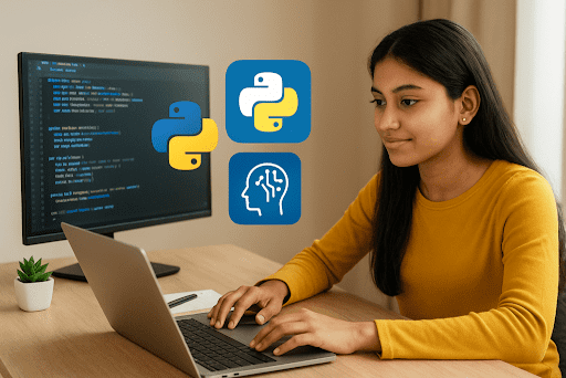 Students learning programming during a Python course in Chandigarh at a top training institute.